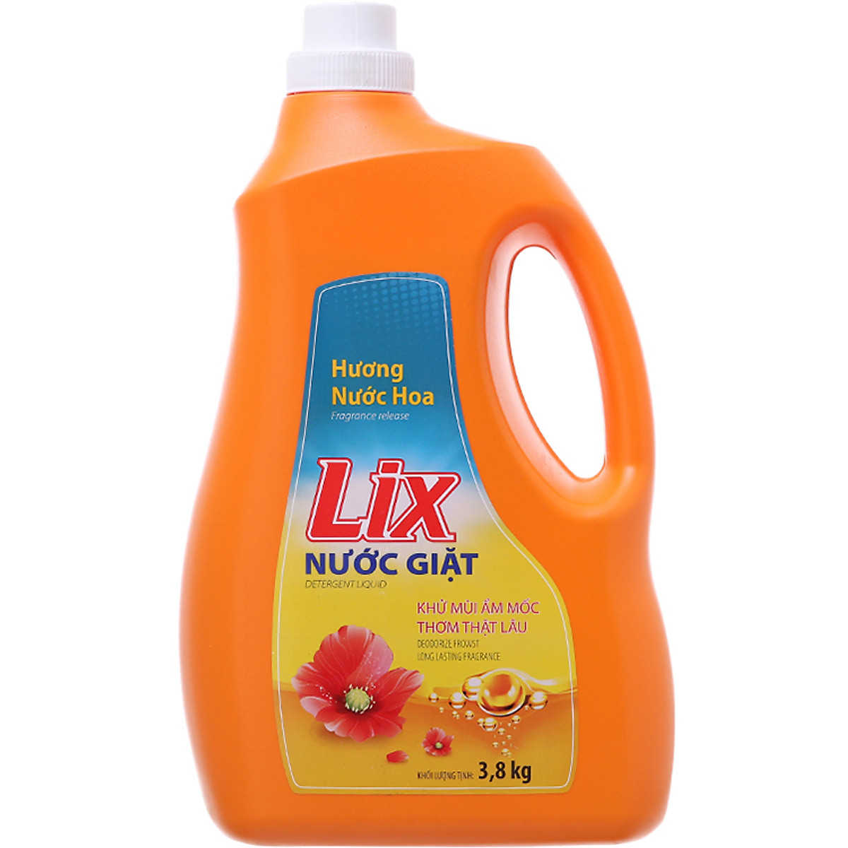 Nước Giặt Lix Hương Nước Hoa 3.8Kg NGH01 - Tẩy Sạch Vết Bẩn Cực Mạnh