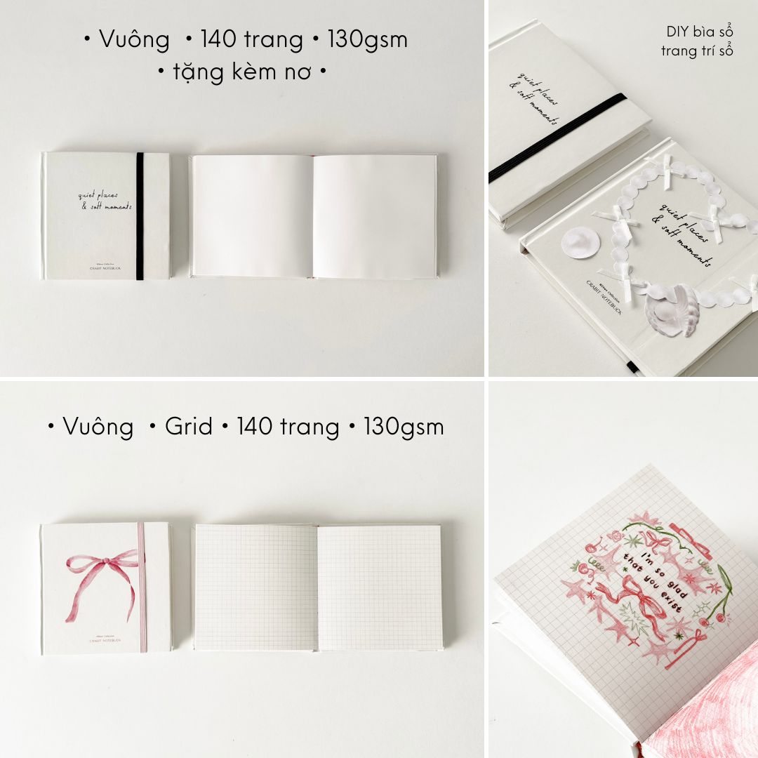 Sổ tay A5 A6 Vuông mini sổ ghi chép bỏ túi Crabit Ribbon Collection
