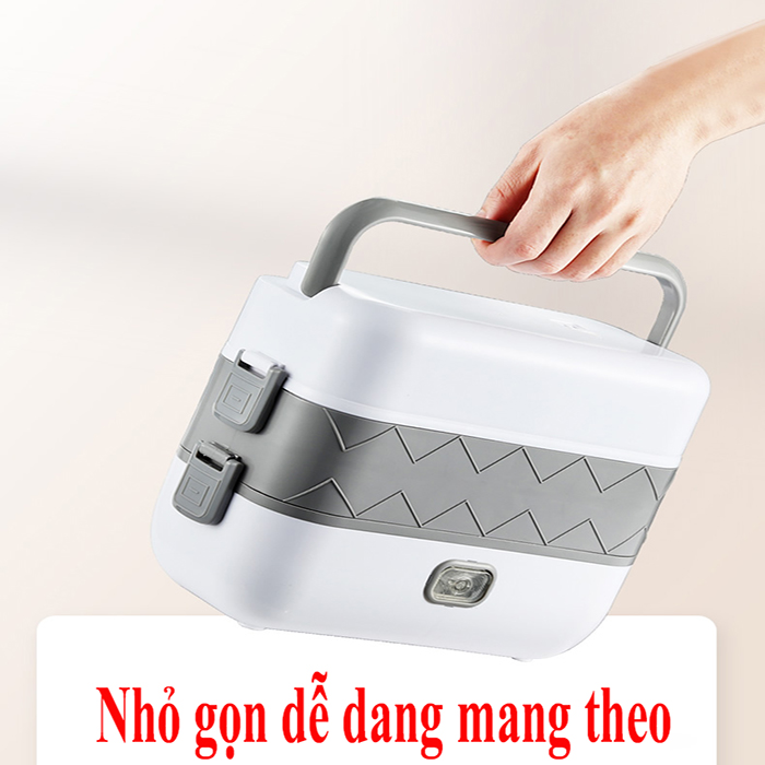HỘP CƠM VĂN PHÒNG DHFC02 HỘP CƠM GIỮ NHIỆT CẮM ĐIỆN HÂM NÓNG THỨC ĂN CÁCH THỦY ĐA NĂNG 3 TẦNG VỚI 4 CỐC ĐỰNG INOX 304 VÔ CÙNG TIỆN LỢI