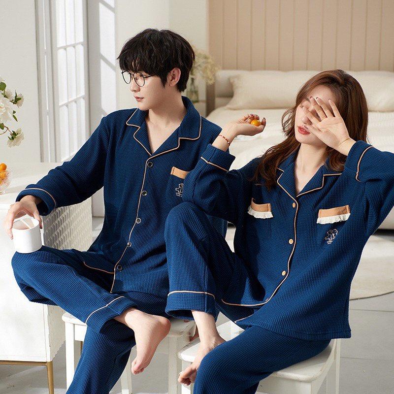 Bộ Ngủ Pijama Đôi Nam Nữ Chất Liệu Bông Cotton Mềm Mịn Co Giãn Hàng Cao Cấp QC