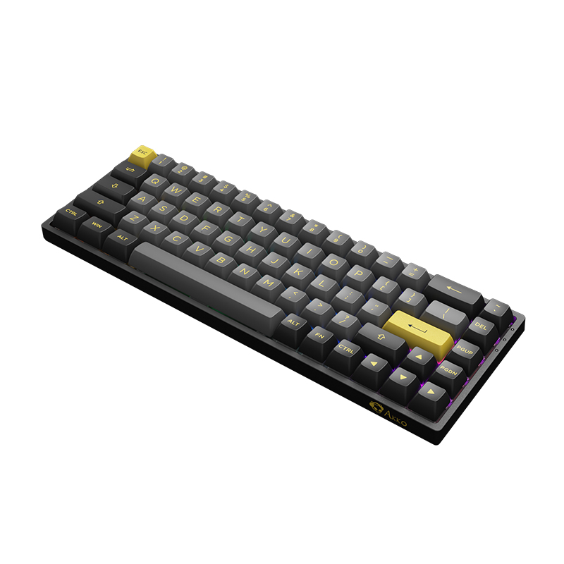 Bàn phím cơ AKKO 3068B Black &amp; Gold (Multi-modes/Hotswap/Foam tiêu âm/RGB/TTC Switch) - Hàng chính hãng