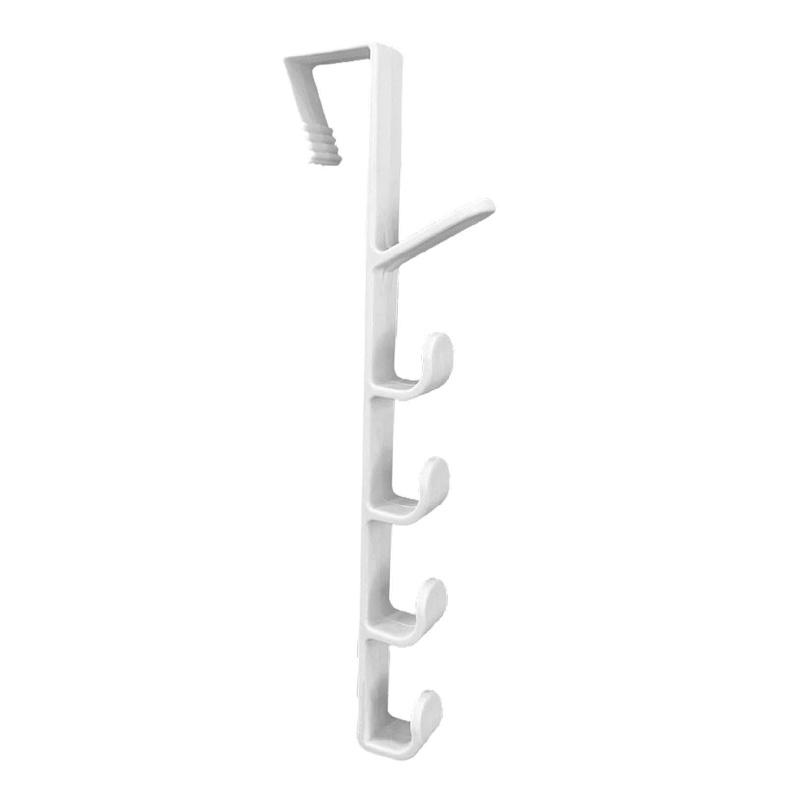 Over The Door Hanger Cabinet Door Hook behind The Door, Space Saving Storage Hooks, Door Hook Organizer Rack with 5 Hooks for Bedroom Wardrobe