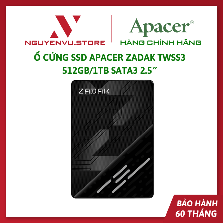 Ổ cứng SSD Apacer Zadak TWSS3 512GB/1TB SATA3 2.5″ - Hàng Chính Hãng