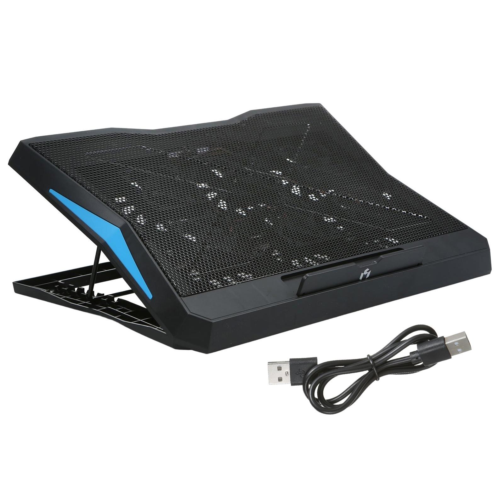 Q3 Laptop Cooler 6-fan Laptop Cooling Stand Low Noise with 6-level Adjustable Height Dual USB Ports Wide Compatibility