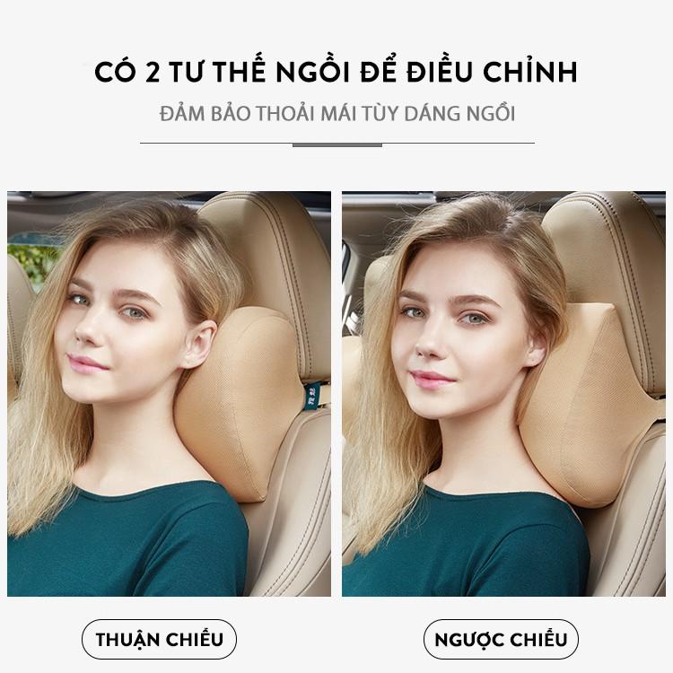 Gối tựa đầu ô tô cao su non, gối tựa lưng cao su non trên ghế ô tô