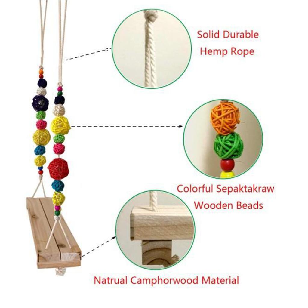 Pet Chicken Swing Toys Natural Wooden for Hens Large Bird Parrot Macaw Training