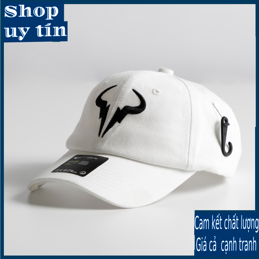 [ Miễn ship / giảm giá ] MŨ NÓN LƯỠI TRAI NAM NỮ LOGO THỦ LĨNH ĐEN CAO CẤP - màu trắng