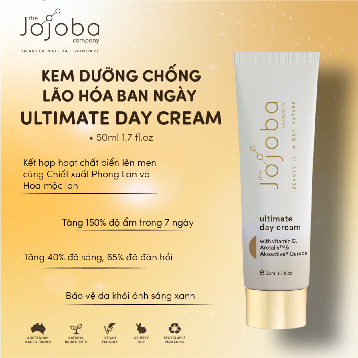 Kem dưỡng chống lão hóa ban ngày Ultimate Day Cream 50ml - The Jojoba Company