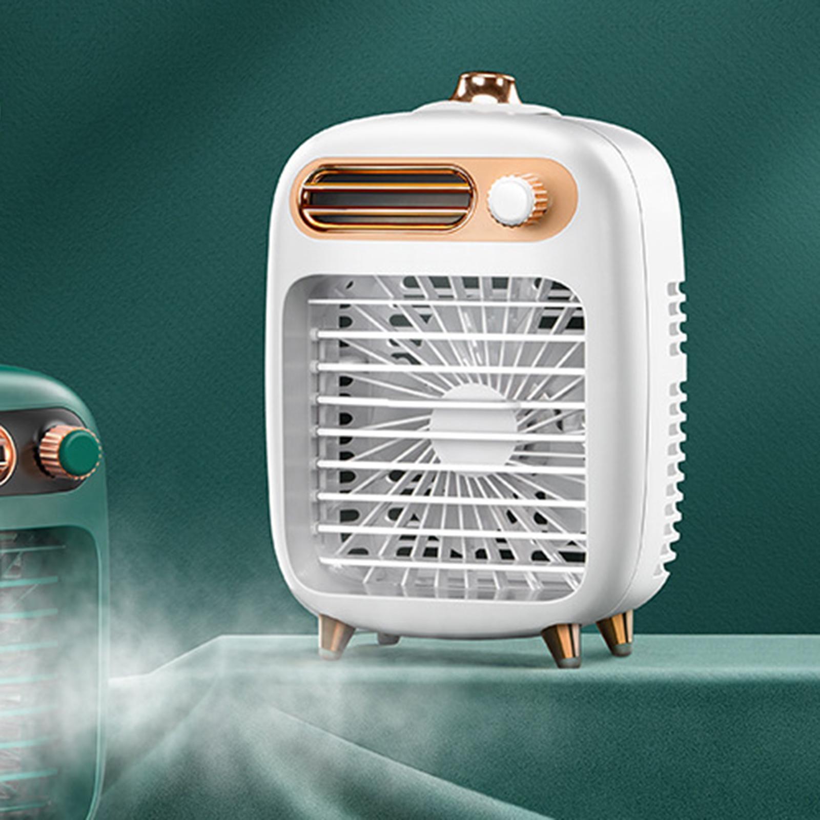 Personal Evaporative Cooler and Air Humidifier, Portable Desktop Air Conditioner, Desktop Cooling Fan, USB USB Rechargeable, with LED Night