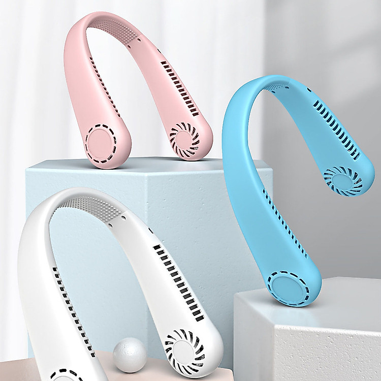 Quạt Đeo Cổ Mini Không Cánh Thổi 360 Độ Có 3 Chế Độ Gió , Dáng Thể Thao -Quạt Tích Điện Mini Siêu Phẩm Hè Giao Màu Ngẫu Nhiên