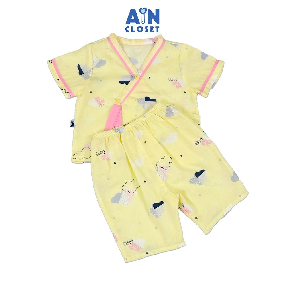Bộ quần áo Lửng bé gái họa tiết Mây Vàng Xô sợi tre - AICDBGXBJWRK - AIN Closet