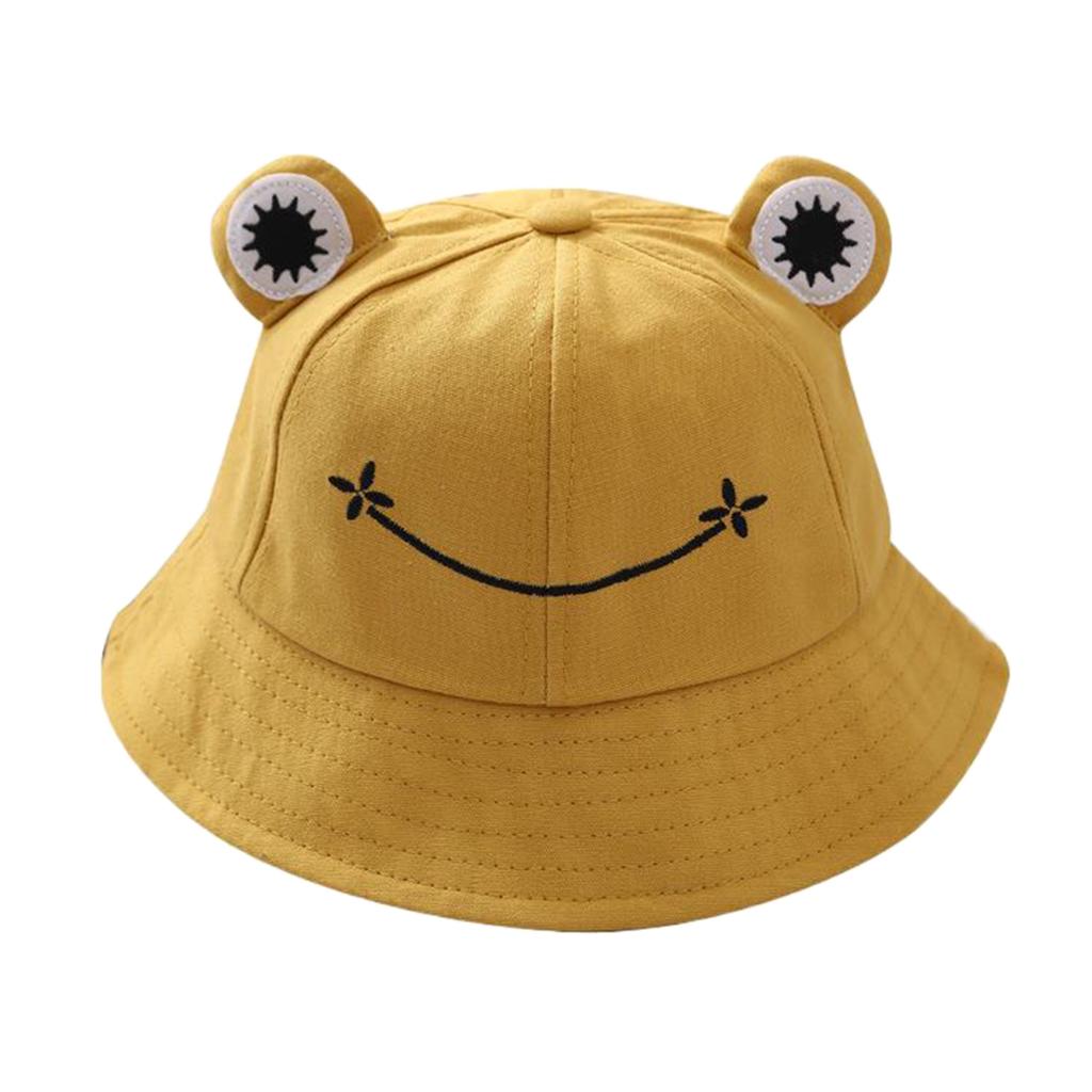 Kids Frog Bucket Hat Cute Fisherman Hat Sun Protection Beach Travel Cap Wide Brim Fisherman Hat for Children Girls Boys