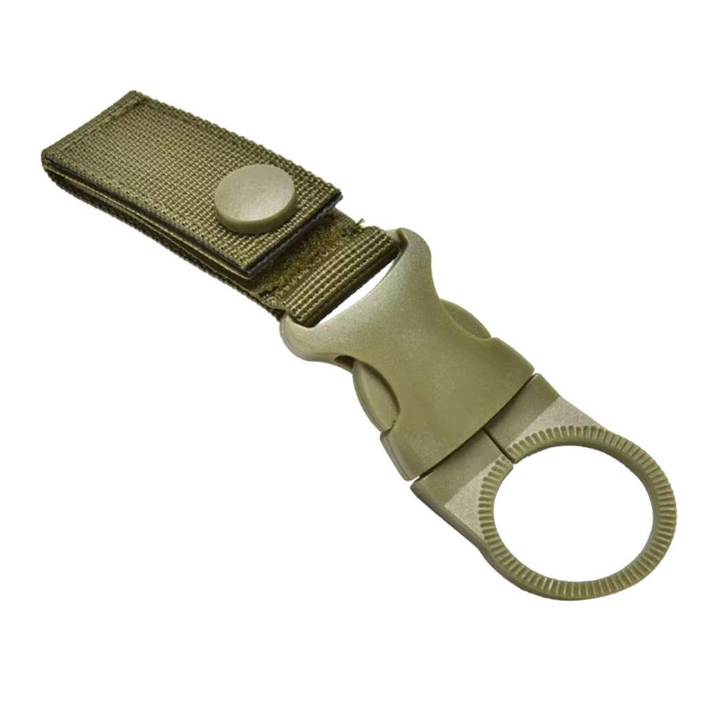 2pcs MOLLE Webbing Buckle Keychain Bottle Holder Strap Quick Release Carabiner Multi-function Outdoor Camping Tool