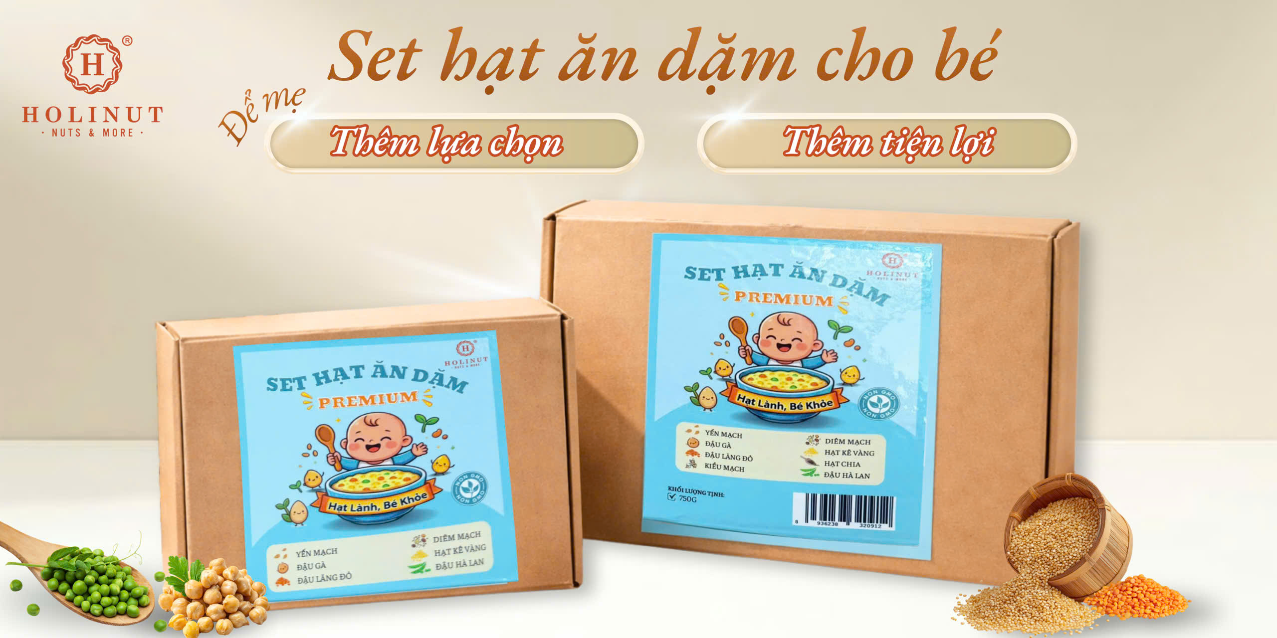 Set ăn dặm cho bé tiện lợi, đa dạng dinh dưỡng - Thương hiệu HOLINUT