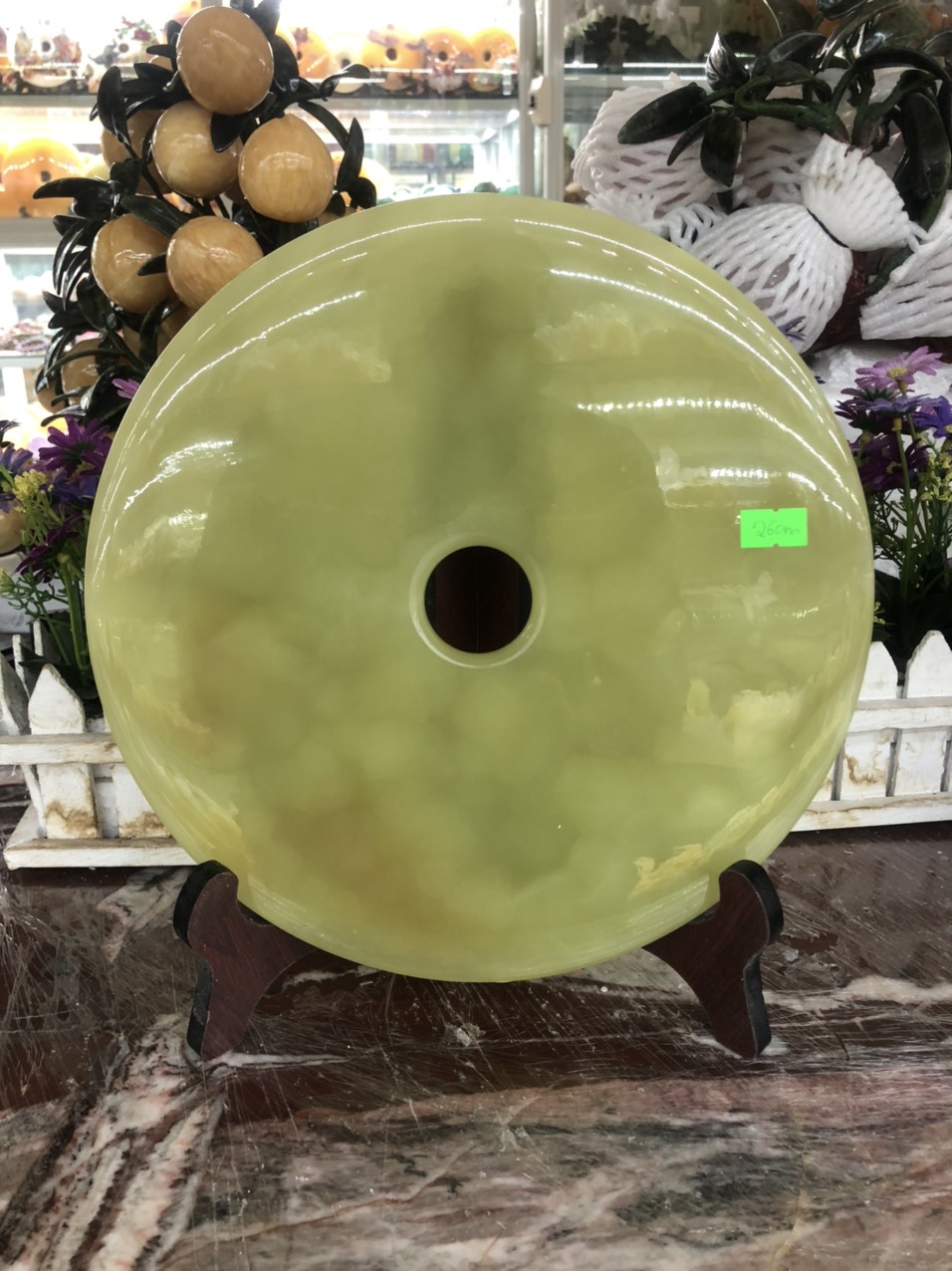 Đồng điếu, đồng tiền phong thủy đá ngọc Onyx - Đường kính 26 cm