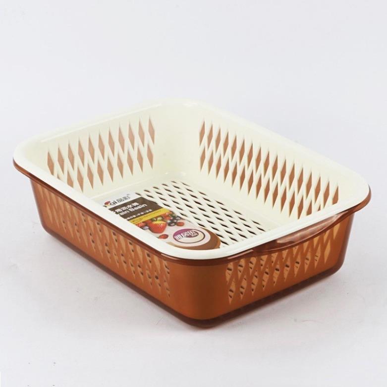 Rổ chứ nhật nhựa 2 lớp cao cấp ,rổ đựng rau củ quả,rổ úp bát 2 cỡ GDTH