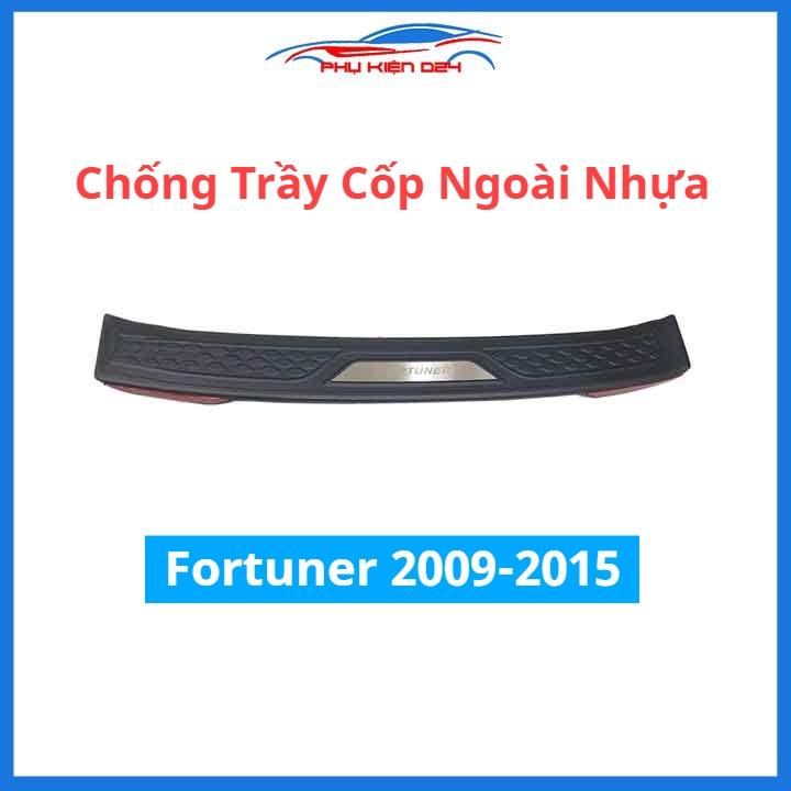 Ốp chống trầy cốp ngoài nhựa đen cho Fortuner 2009-2010-2011-2012-2013-2014-2015 phản quang trang trí bảo vệ xe