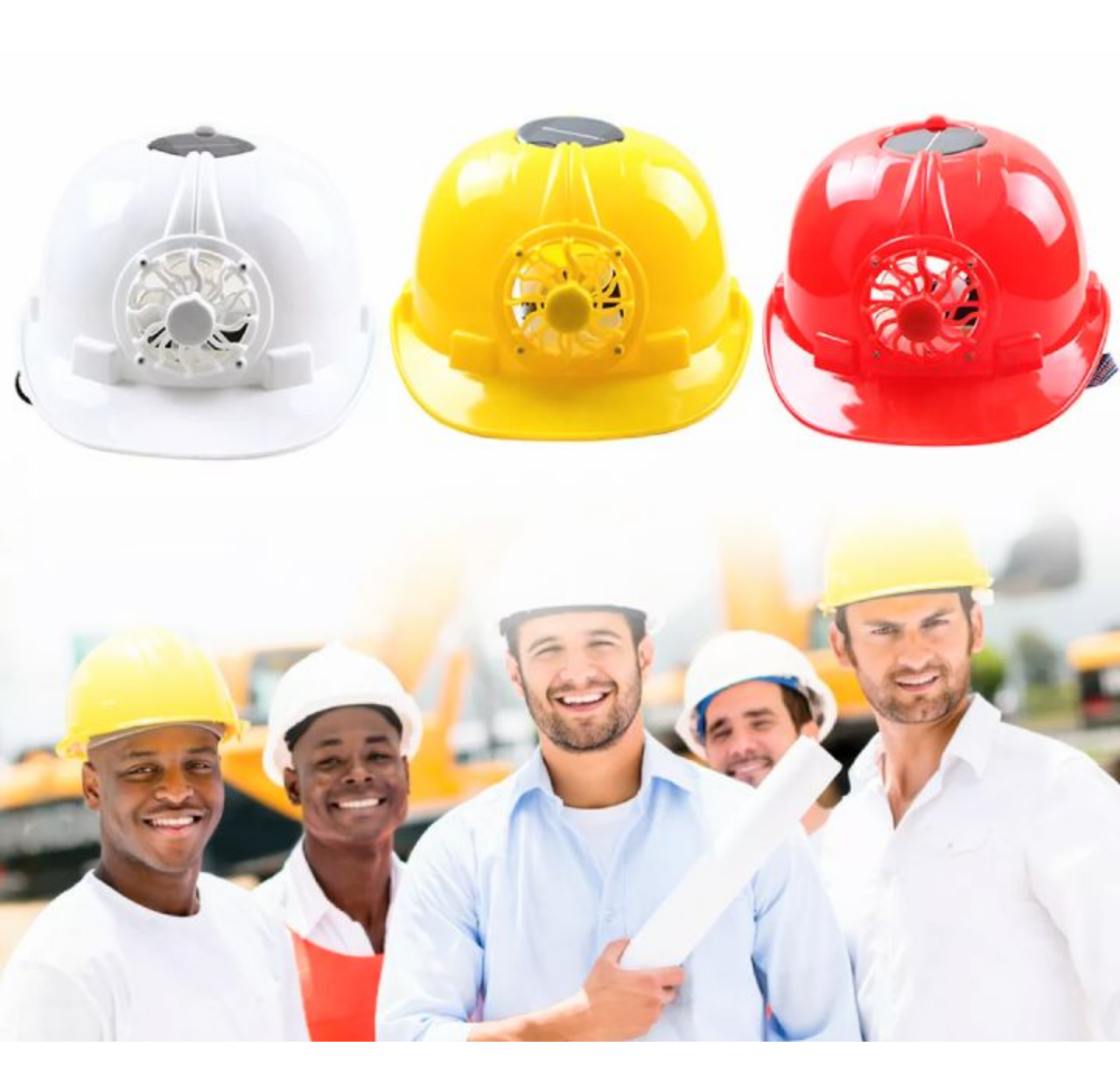 1 MŨ ĐỘI ĐẦU BẢO HỘ LAO ĐỘNG CÓ QUẠT GIÓ LÀM MÁT BẰNG ĐIỆN NĂNG LƯỢNG MẶT TRỜI CẢM BIẾN THÔNG MINH