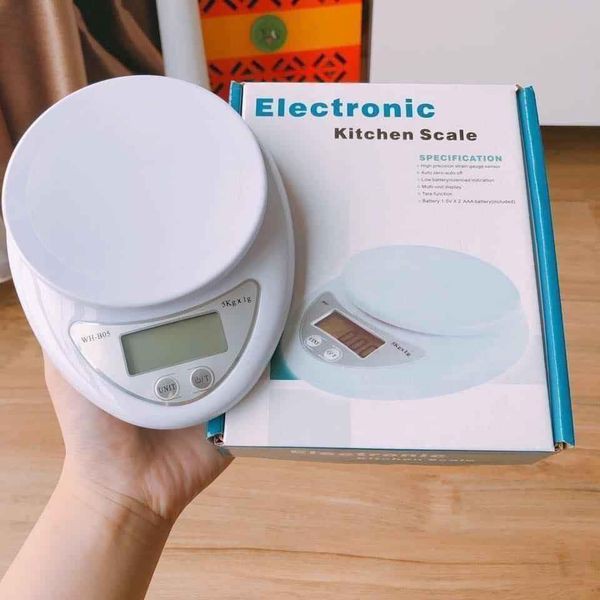 Cân Điện Tử Nhà Bếp Mini Electronic Kitchen Scale Cân Thực Phẩm 5Kg – 1G Tặng Kèm Pin - Hàng chính hãng