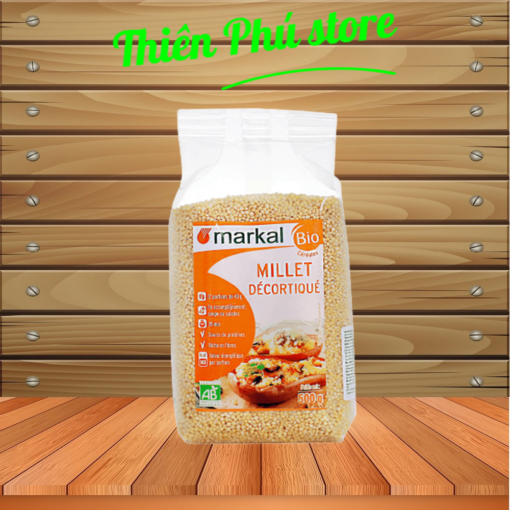 Hạt kê đã bóc vỏ hữu cơ Markal 500g