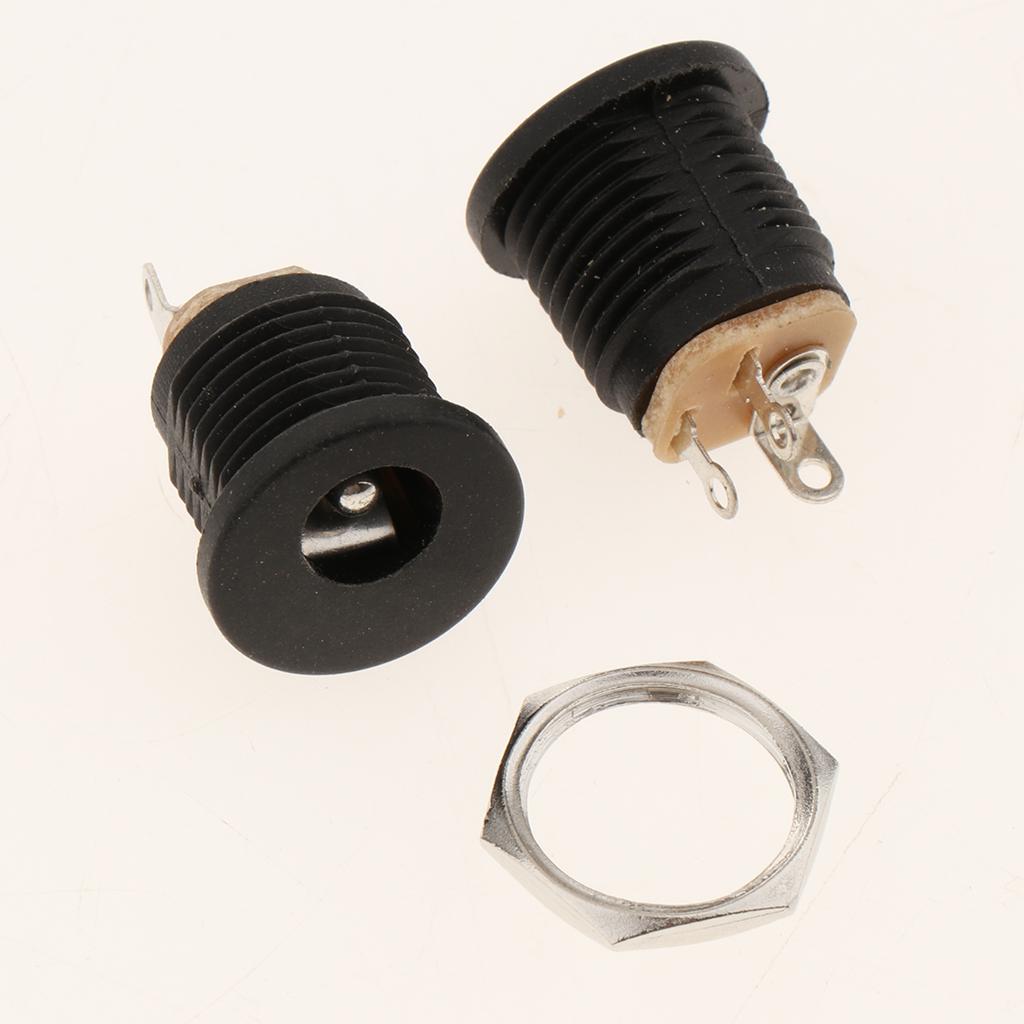 10Pieces DC 5.5x2.5mm Power Supply Jack Socket And Screw Nuts