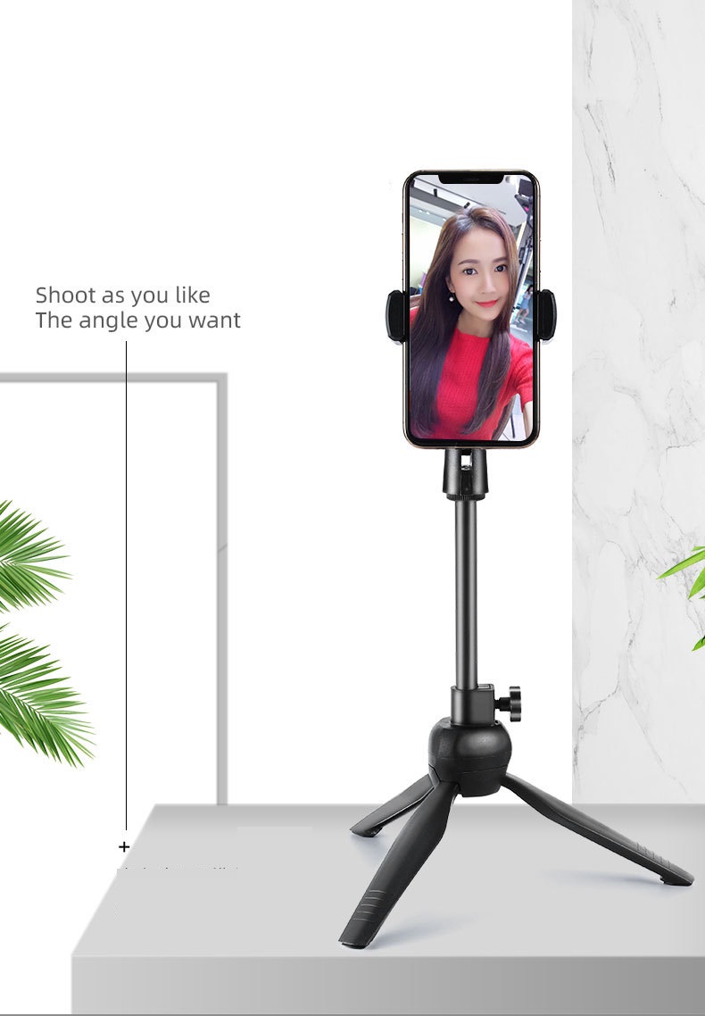 Giá đỡ kẹp điện thoại gấp gọn kiêm gậy tự sướng Seflie 3 chân xoay 360 độ, dùng livestream, giải trí, quay phim