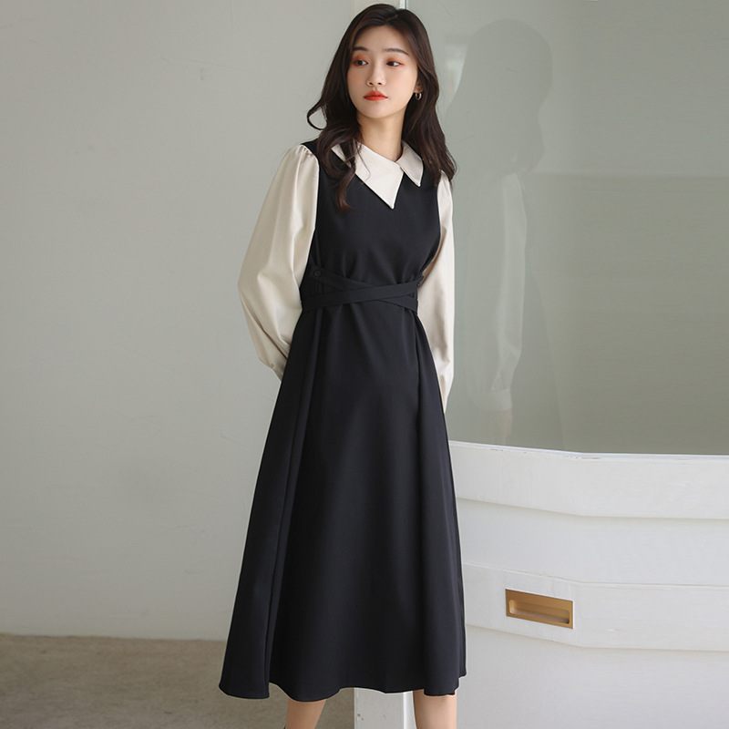 Váy nữ dài tay phong cách Hàn Quốc mã 6057