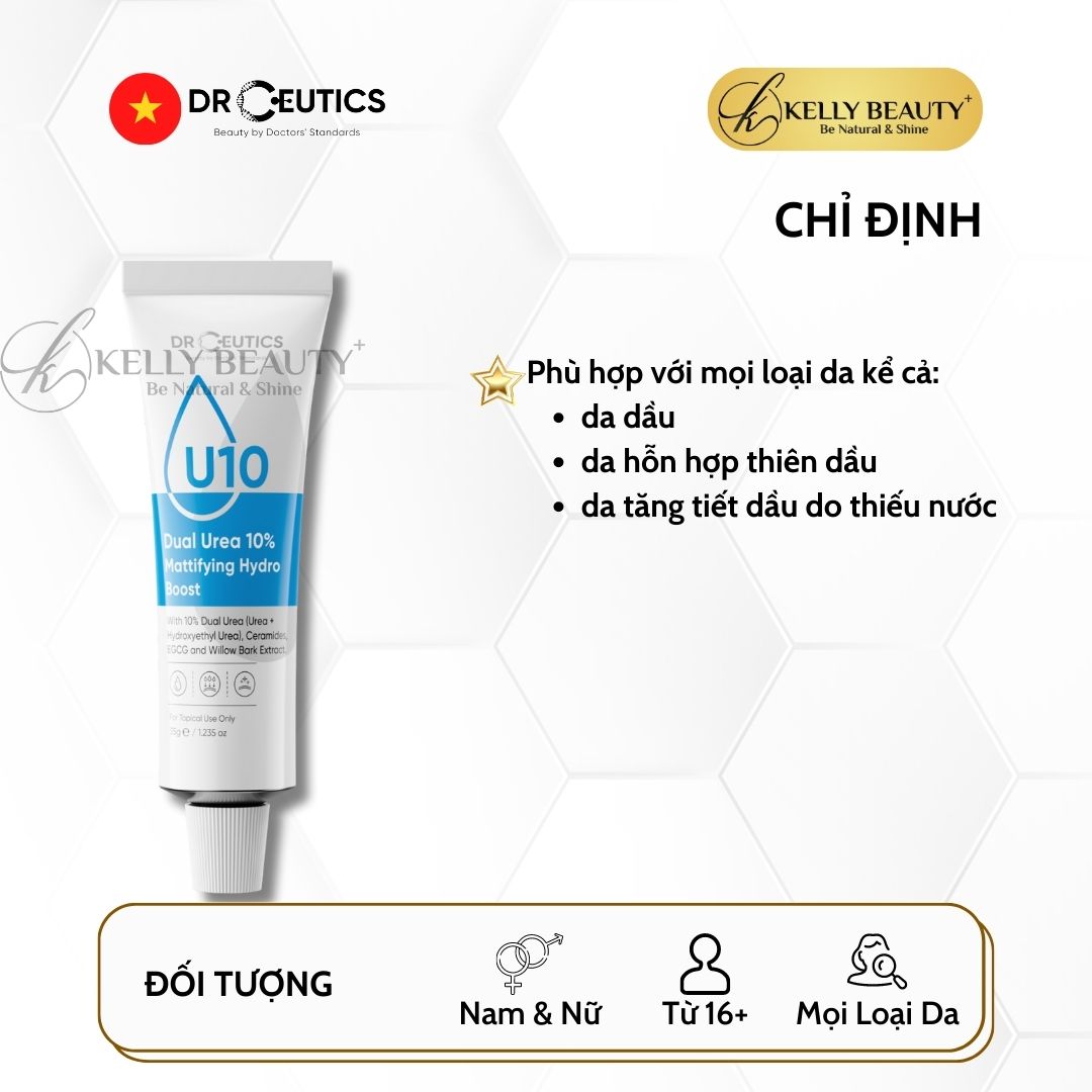 Gel Cấp Ẩm DrCeutics Dual Urea 10% Mattifying Hydro Boost - Giúp Da Căng Mịn, Kiểm Soát Dầu Nhờn - Kelly Beauty