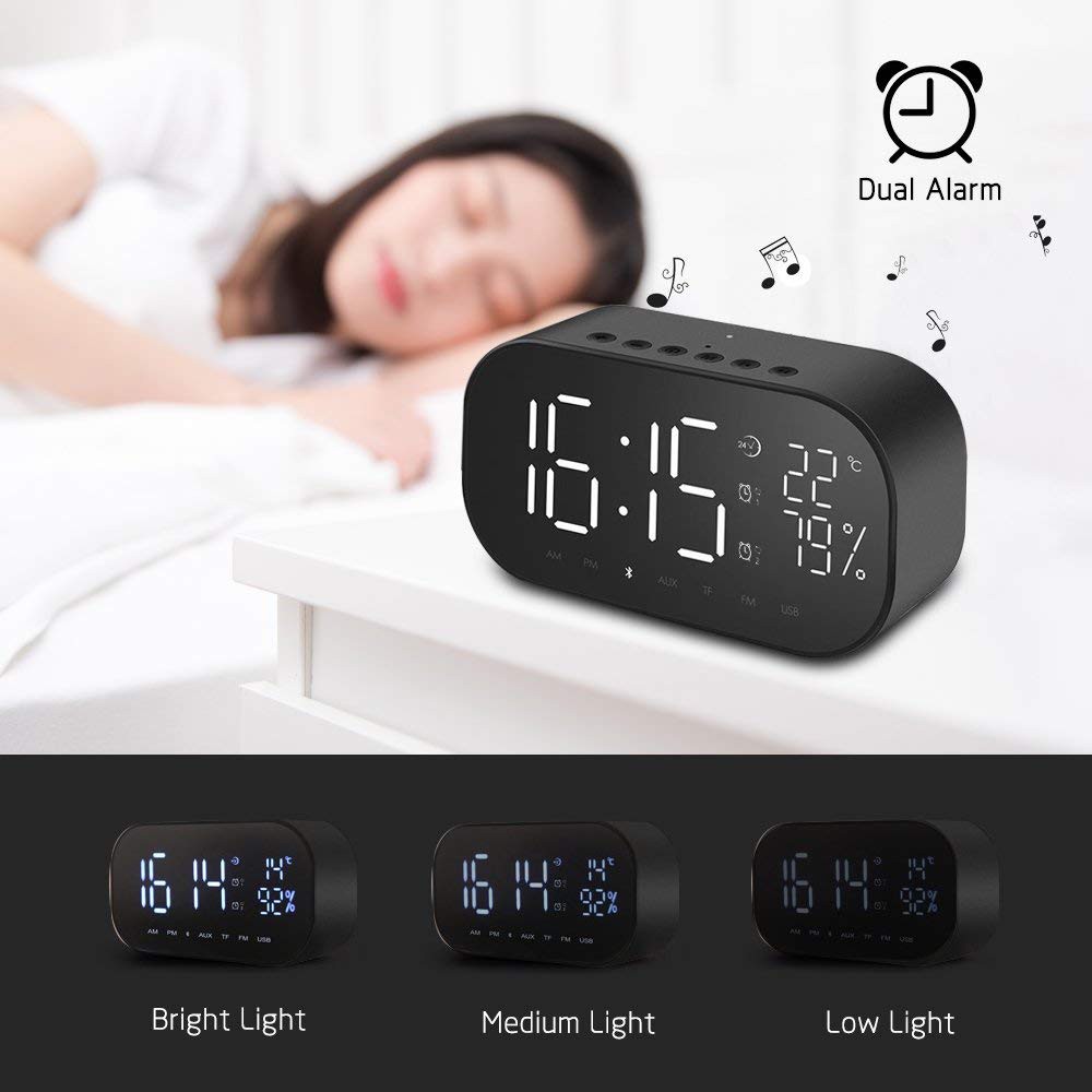 Loa Bluetooth Yayusi S2 Tích Hợp Đồng Hồ - Đo Nhiệt Độ - Độ Ẩm ( Giao Màu Ngẫu Nhiên ) - Hàng nhập khẩu