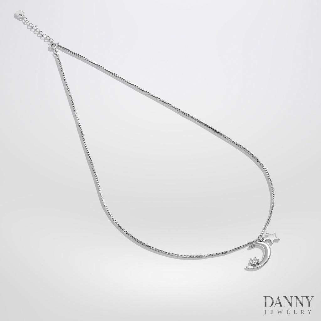 Dây Chuyền Có Mặt Danny Jewelry Bạc 925 Xi Rhodium Hình Trăng Sao & Đá CZ DM040