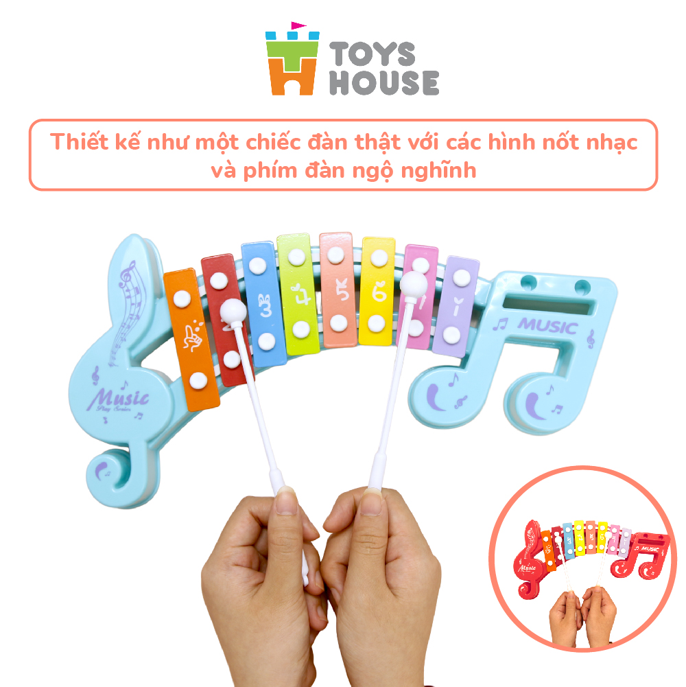 Đồ chơi đàn gõ Xylophone cho bé 8 phím hình nốt nhạc - Đồ chơi âm nhạc cho bé Toyshouse 683-2