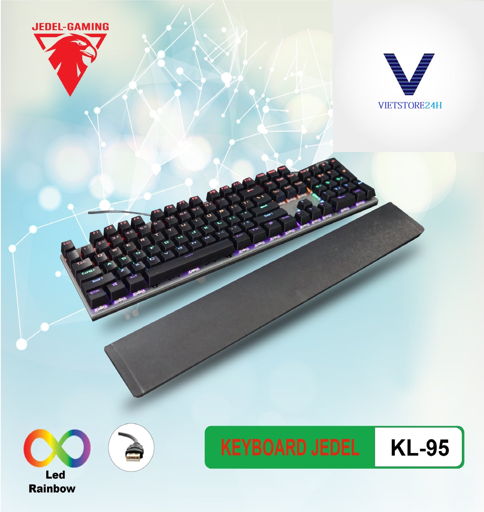 Phím Cơ JEDEL KL-95 LED - Hàng chính hãng