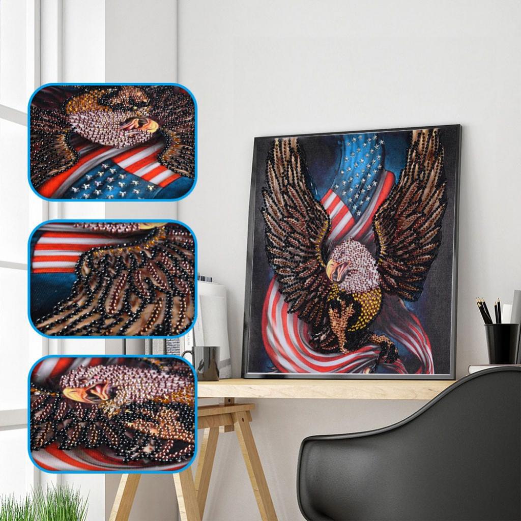 DIY 5D Eagle Diamond Painting Embroidery Special Shaped Home Decor 30x30cm