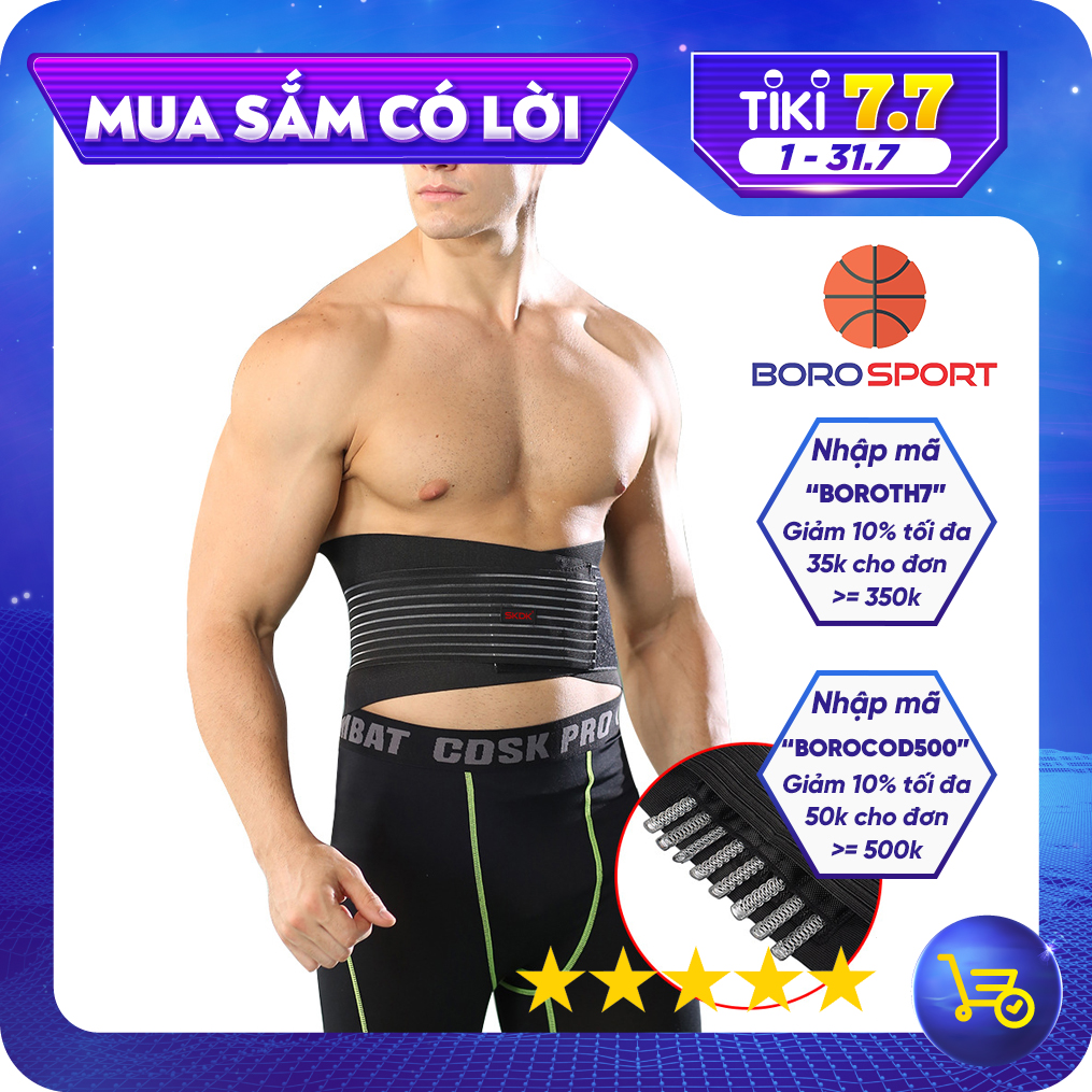 Băng quấn bụng và lưng , đai lưng bảo vệ cột sống tập gym thể thao chống chấn thương , đau lưng 2 dây nén  H11 CLEACCO  - Hàng chính hãng  BORO SPORT