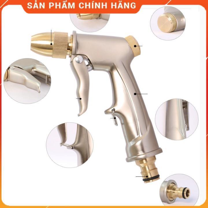 Máy bơm️Evoucher️ Bộ dây vòi xịt nước rửa xe, tưới cây , tăng áp 3 lần, loại 20m 206701-1 đầu đồng, cút, nối đen