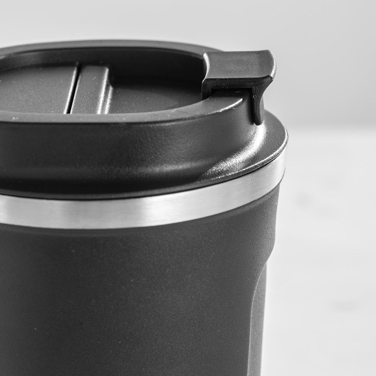 380ml Coffee Mug with Portable Stainless Reusable Coffee Dripper Cone Black