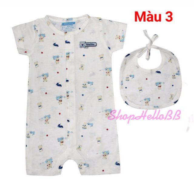 NHIỀU MÀU- Size 3-12tháng Bé 4-11kg SET BODY LIỀN QUẦN ĐÙI KÈM YẾM BabyOne