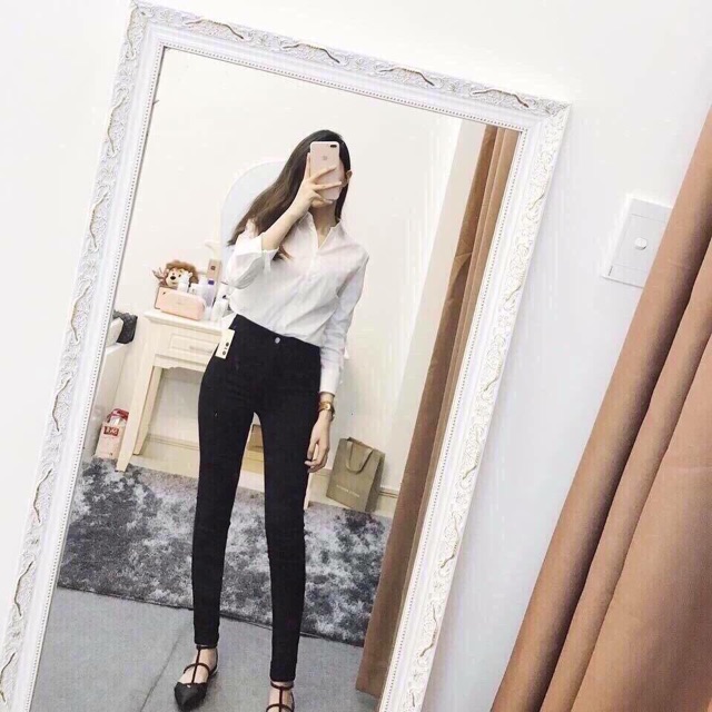 Quần jean nữ lưng cao co giãn tốt Q045
