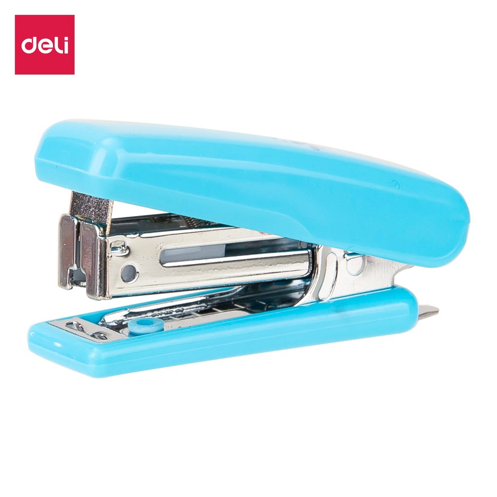 Dập ghim 10 Deli - Kèm 1000 ghim - Xanh, vàng, trắng, hồng - 1 cái E0254