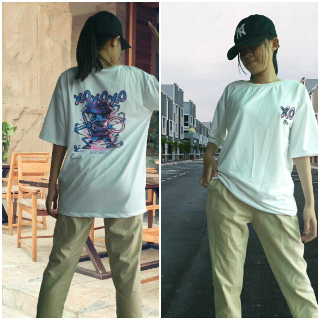 ÁO THUN UNISEX NAM NỮ form rộng tay lỡ XOXO- Free size 40-70kg -Dành cho cả Nam và Nữ - LEE'S