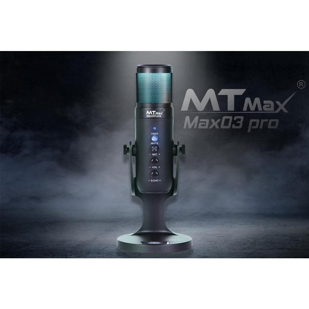 Micro thu âm mtmax max03 pro micro hoàn hảo cho streamer, nhà sáng tạo nội dung có echo kèm hiệu ứng đèn lọc tạp âm tốt