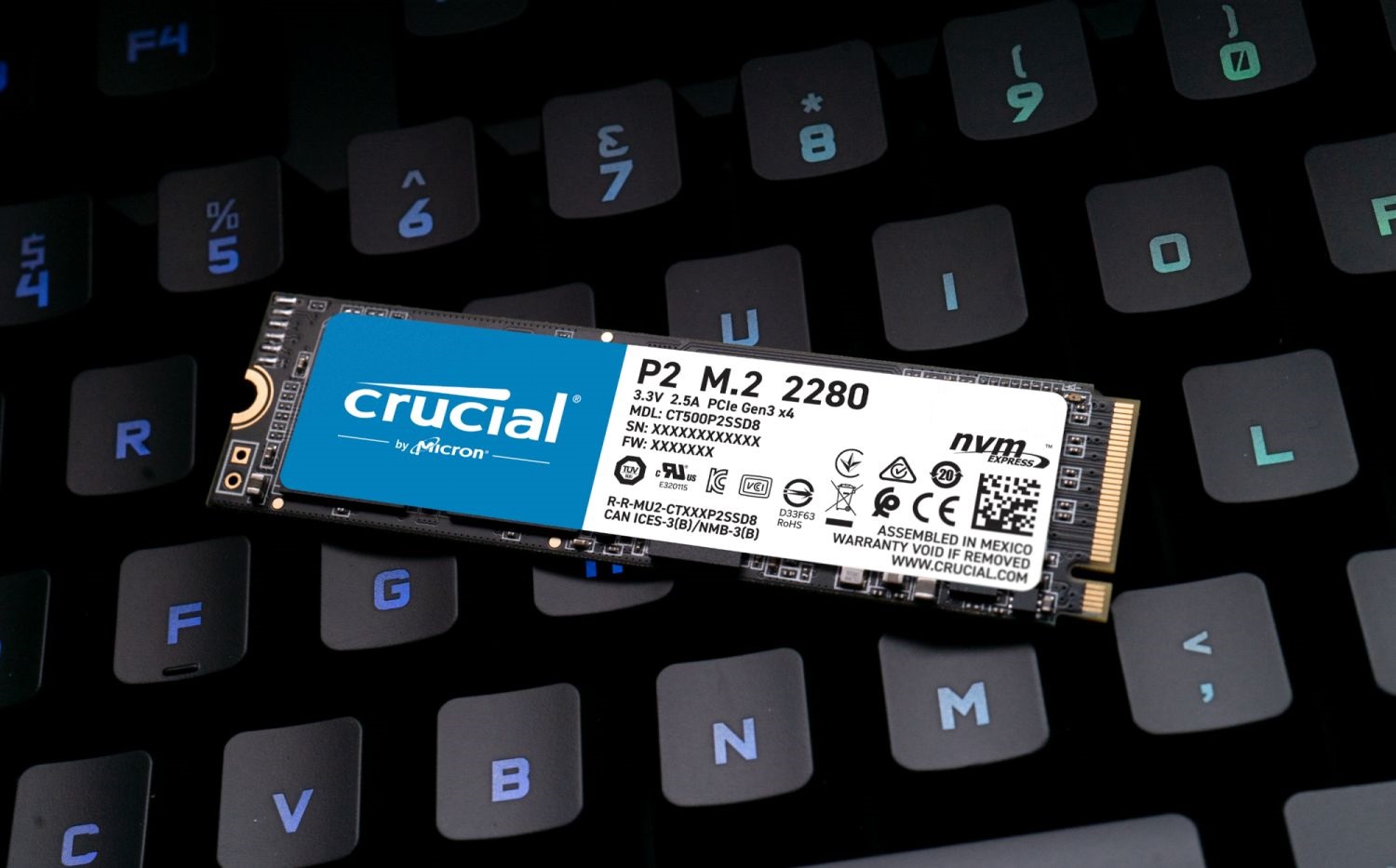 Ổ Cứng gắn trong SSD Crucial P2 M2 2280 3D NAND PCIe NVMe - Hàng Nhập Khẩu