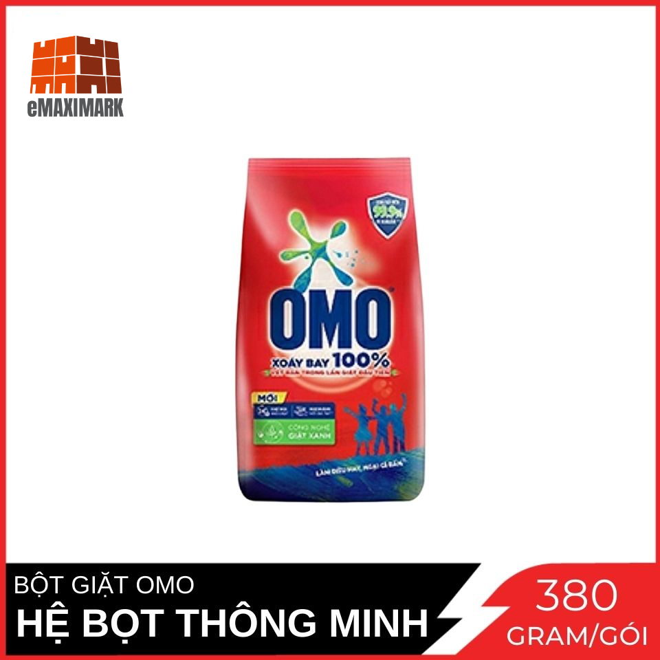 Bột giặt Omo Đỏ Hệ Bọt Thông Minh Gói 380 g