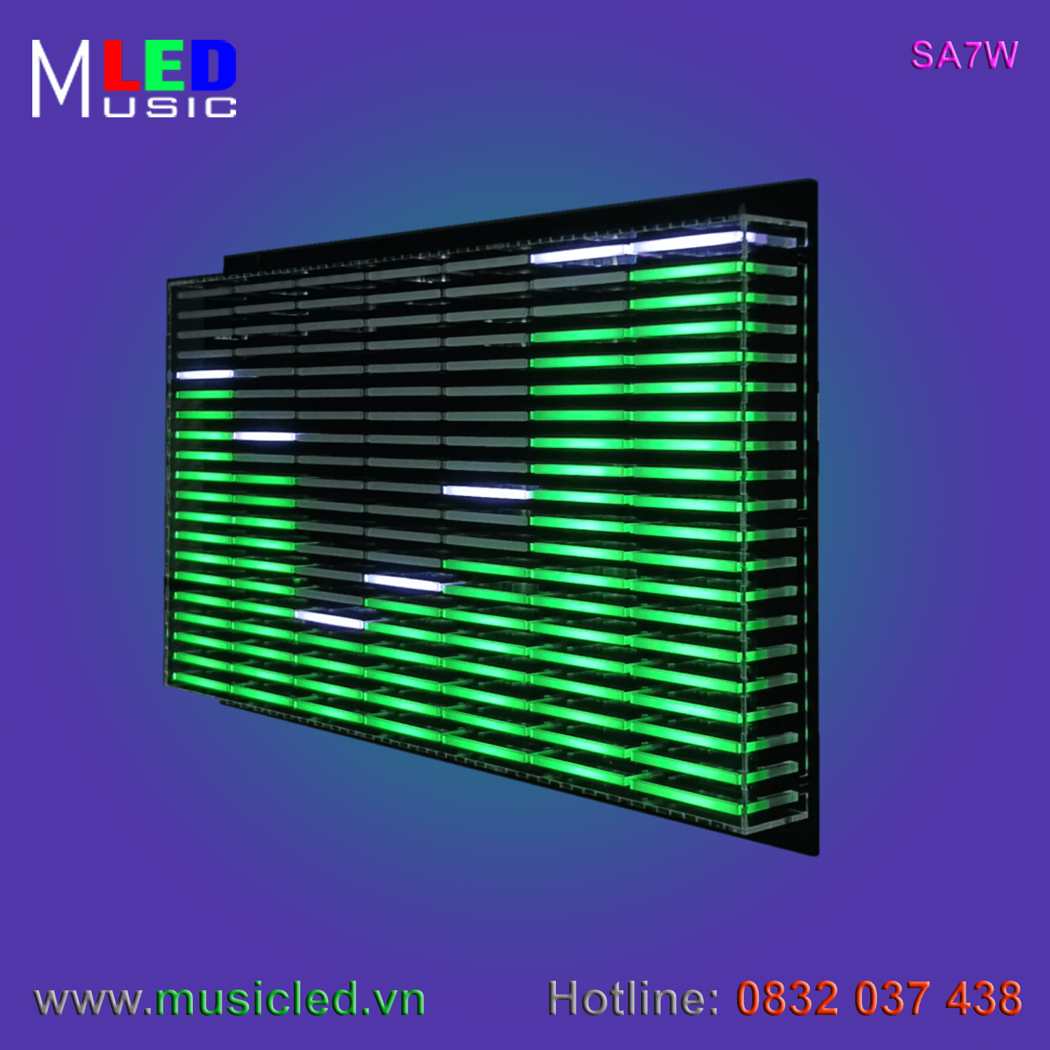 Dàn đèn Music LED nháy theo tần số nhạc 7 cột treo tường