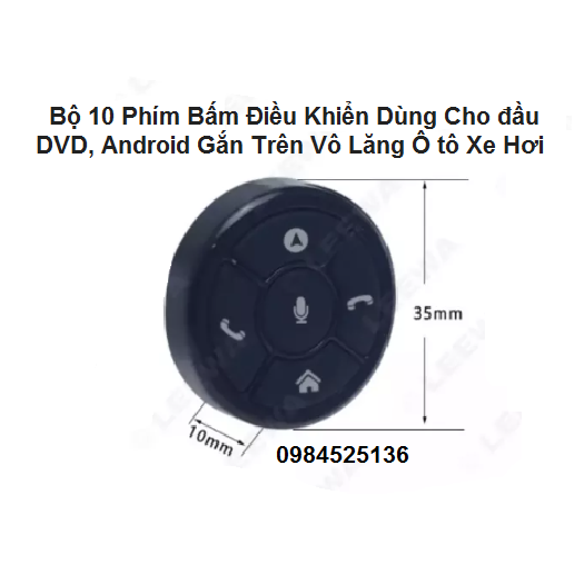 [PHÍM GẮN VÔ LĂNG]Nút Điều Khiển Vô Lăng Xe Hơi Không Dây 10 Phím Tiện Dụng,dễ lắp đặt,dành cho DVD,màn hình android