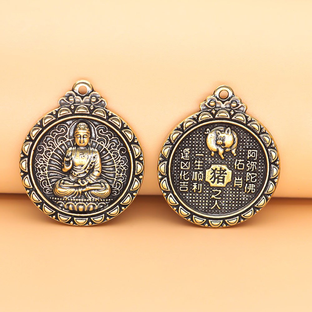 Dây chuyền mặt Phật phật Phật A Di Đà - Phật bản mệnh người tuổi Hợi - MV03