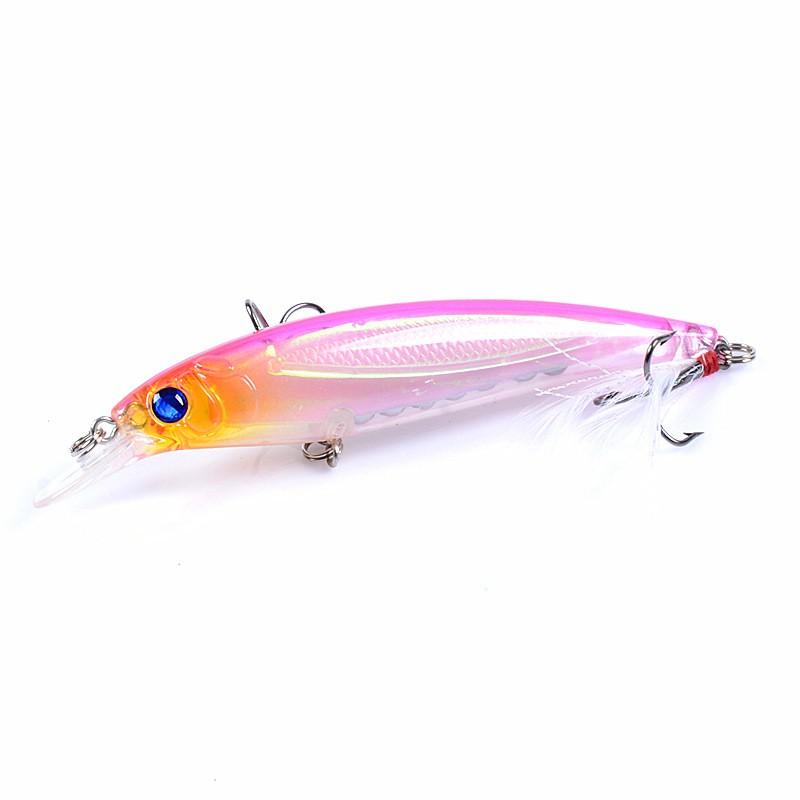 Mồi câu lure Minow 3D dài 11cm nặng 13,5g đặc biệt nhạy cá chẽm lá, Tráp, Hồng