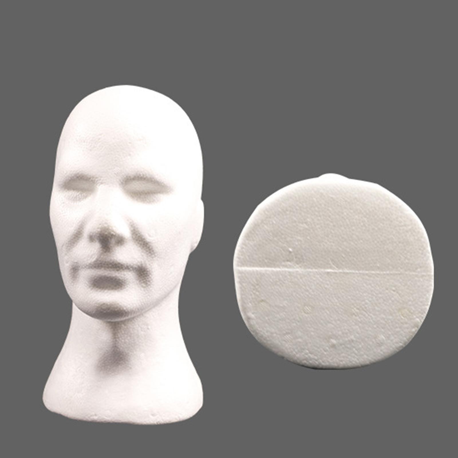 Male Manikin Head Portable DIY Photography Props Lightweight Round base Styling Tools Model for Headwear Jewelry Headset Glasses Hat