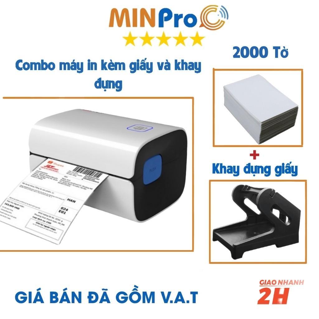 Máy in nhiệt W300 in đơn hàng TMĐT kèm khay và 2000 tờ giấy in nhiệt 76x130 bảo hành 12 tháng tặng bút vệ sinh