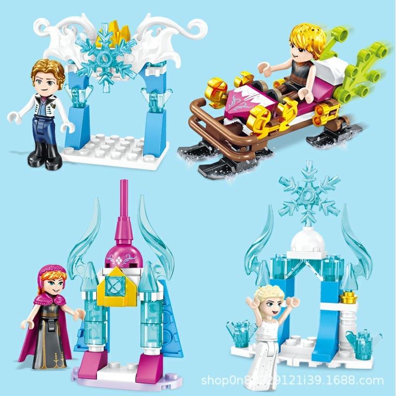 Đồ chơi xếp hình Công chúa Elsa Snow Castle, lâu đài tuyết cho bé gái